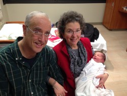 Me and Peter with brand new grandson.