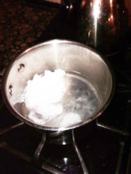 coconut oil in saucepan